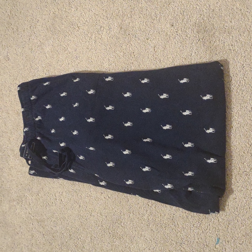 Polo Ralph Lauren Dark Blue Lounge Pants with‎ White Motif Mens Medium
